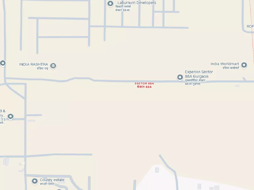 Cocoa County Sector 88A Gurgaon location map